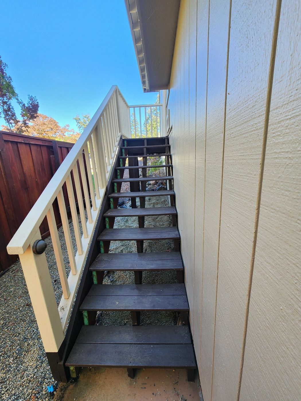 Finished exterior staircase after stringer replacement, Santa Rosa