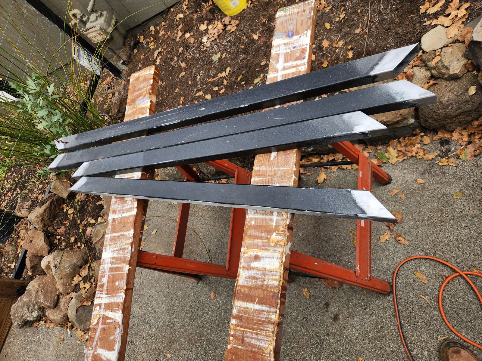 Finished welded steel gate frame installed on a Santa Rosa hillside property